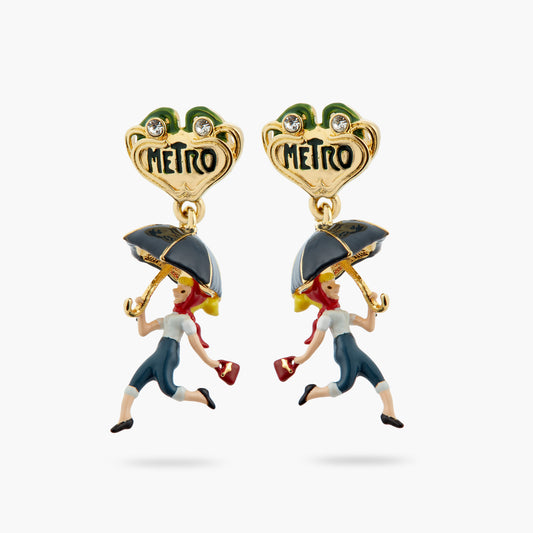 Woman Under Umbrella Earrings | atpa1021