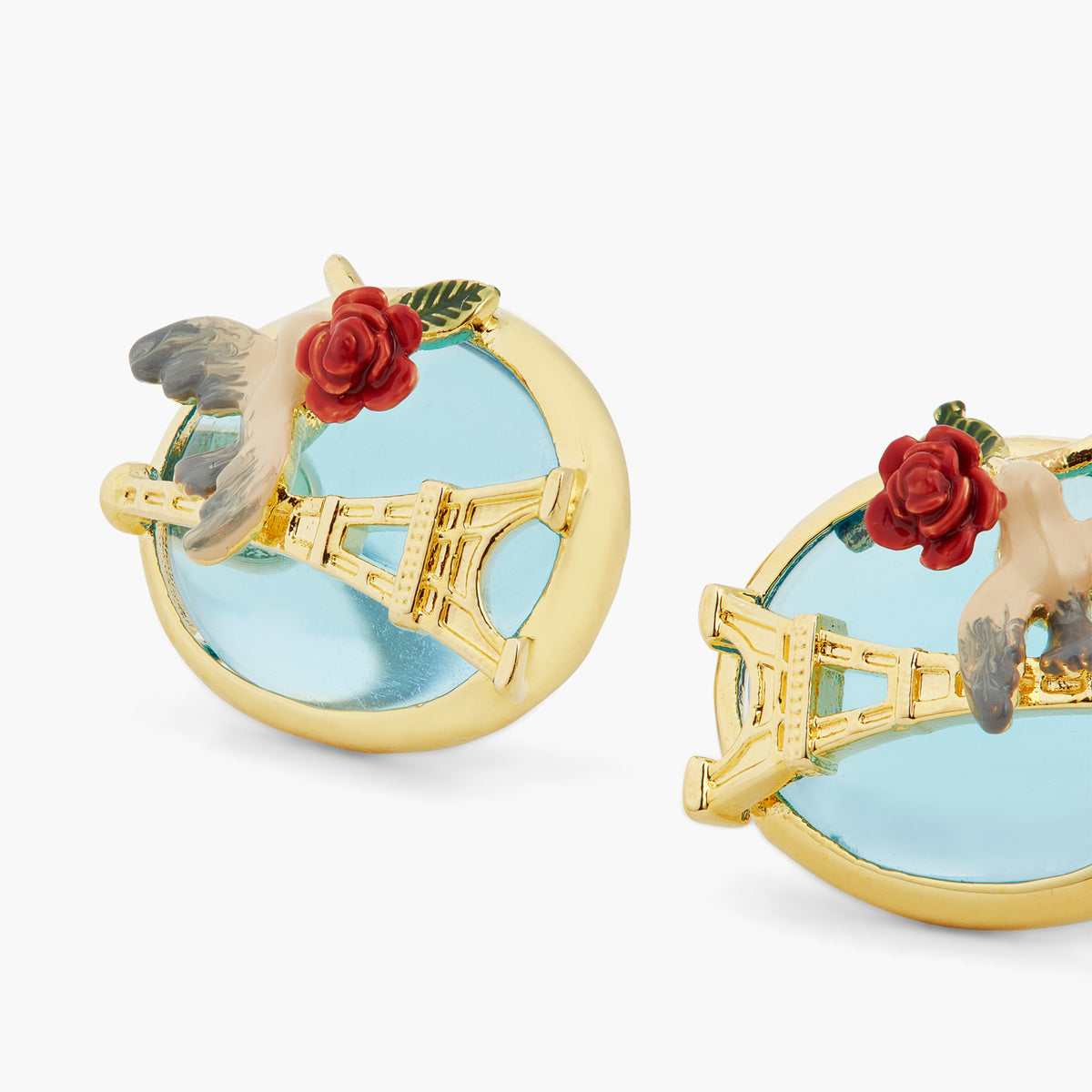 Eiffel Tower, Sparrow And Rose Earrings | atpa1041