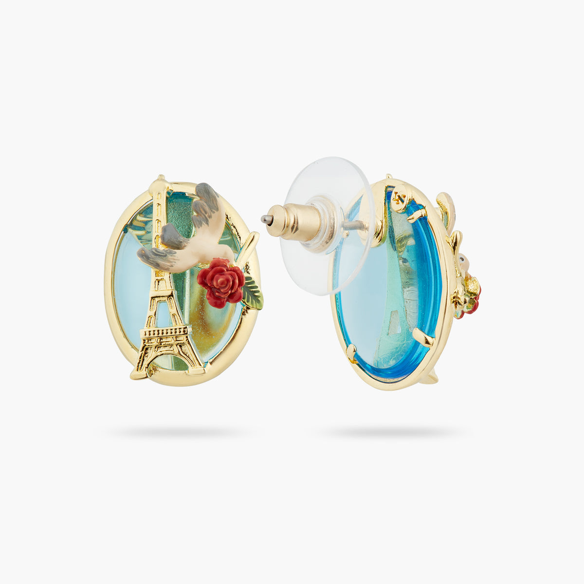 Eiffel Tower, Sparrow And Rose Earrings | atpa1041