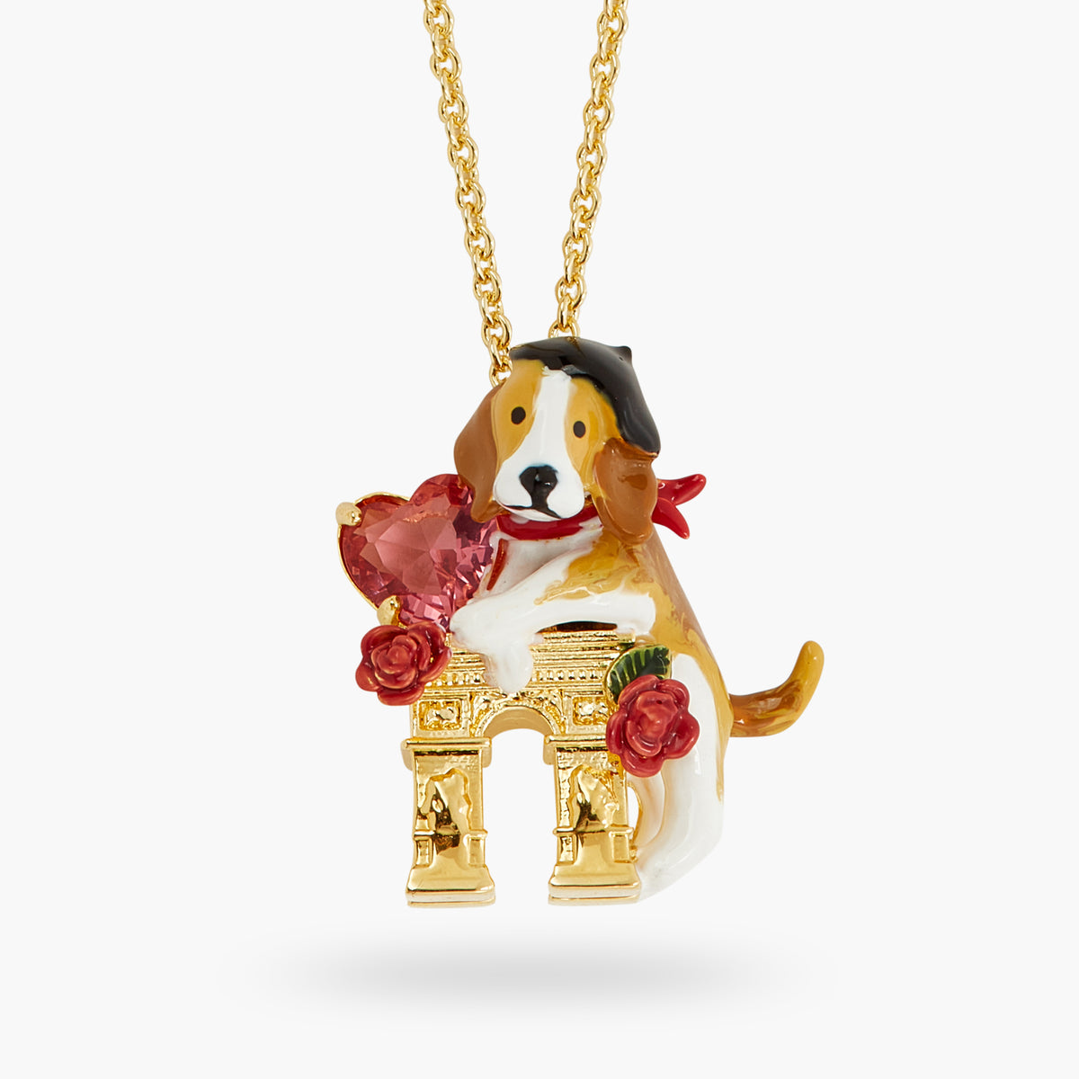 Beagle And Arc De Triomphe Pendant Necklace | atpa3041