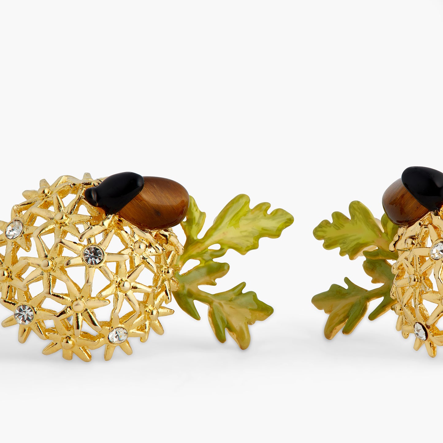 Golden Flower Bouquet And Scarab Beetle Earrings | ATPO1101