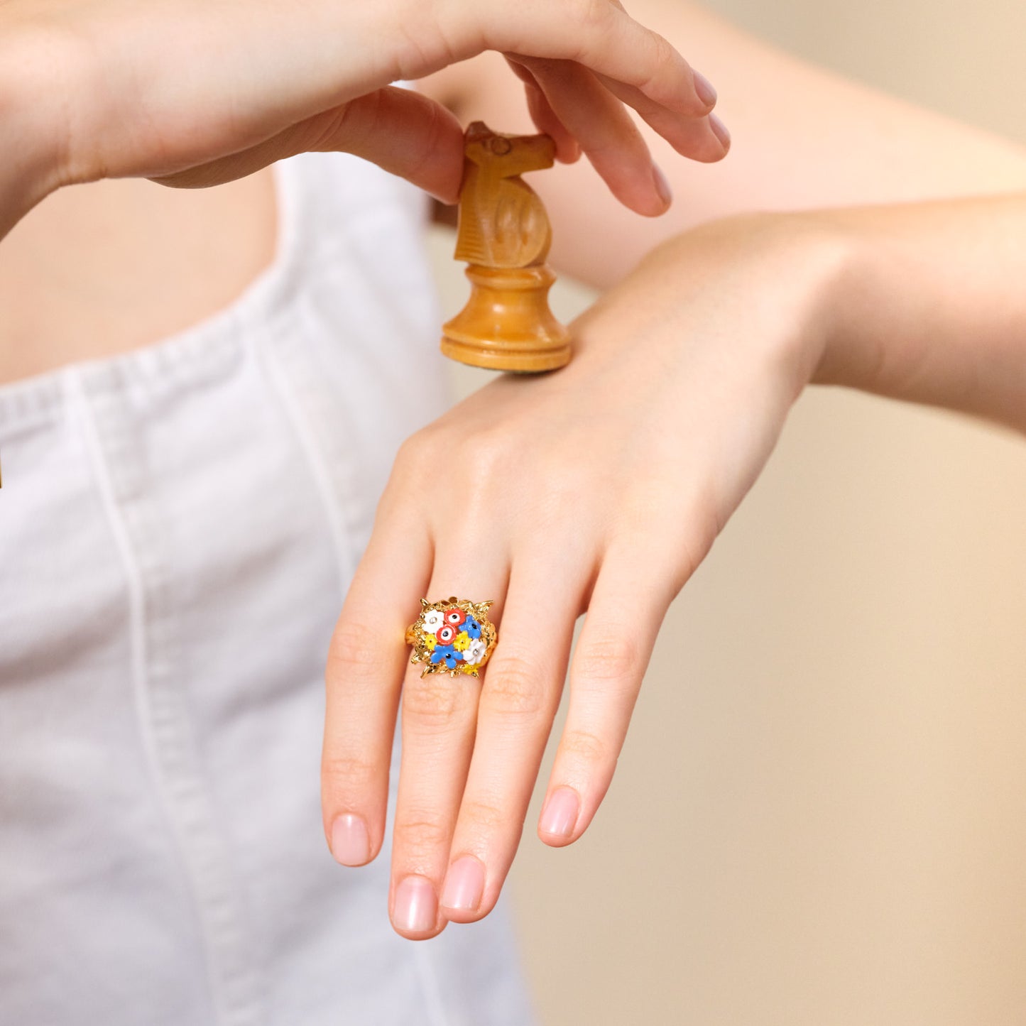 Flower Bouquet Cocktail Ring | ATPO6031