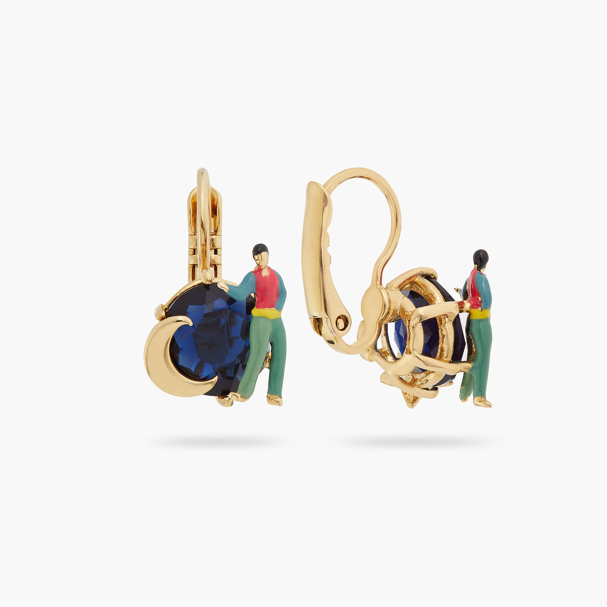 Cut Crystal Stone Asymmetrical Earrings | atve1051