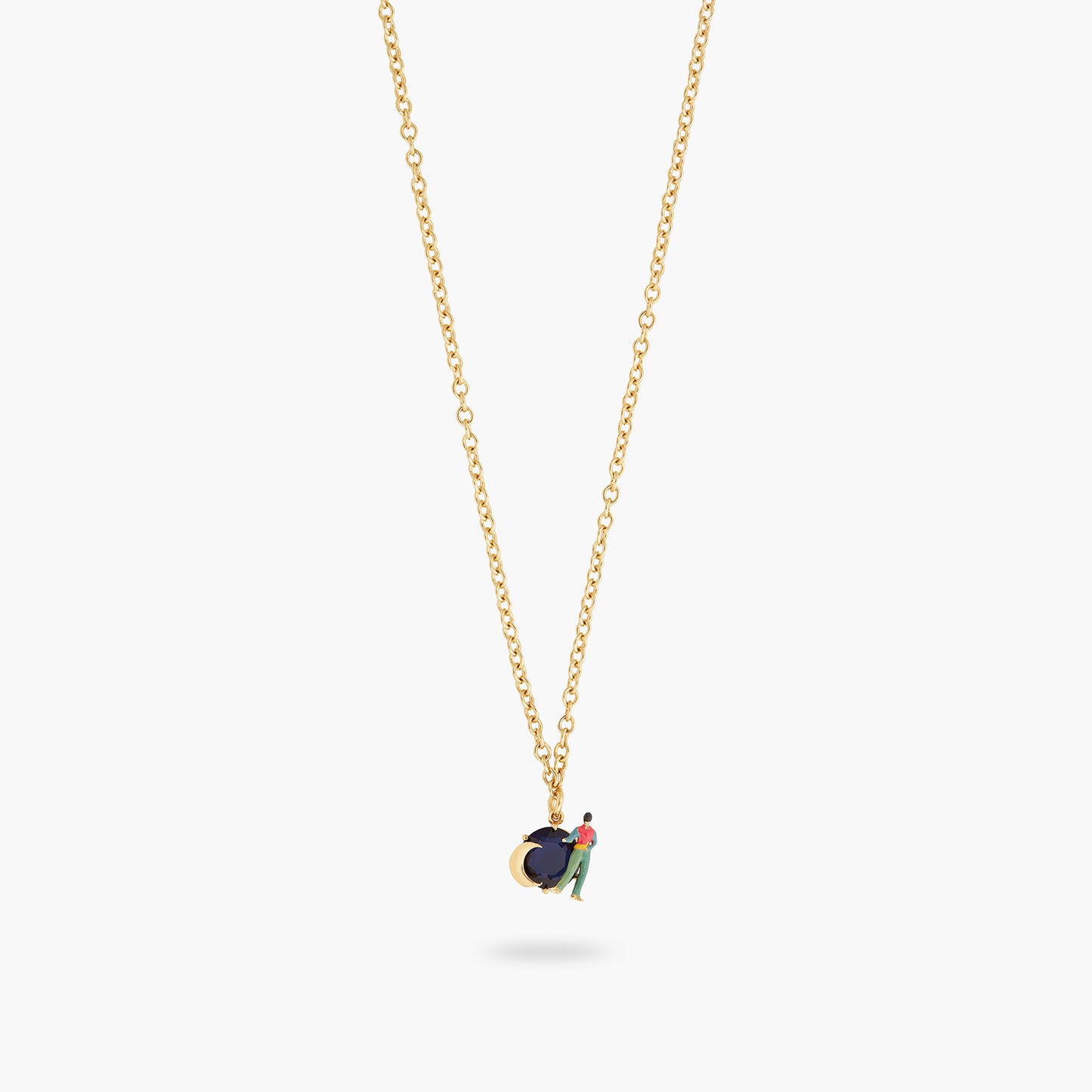 Cut Crystal Stone, Moon And Character Pendant Necklace | atve3041