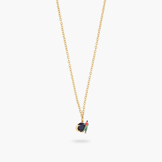 Cut Crystal Stone, Moon And Character Pendant Necklace | atve3041