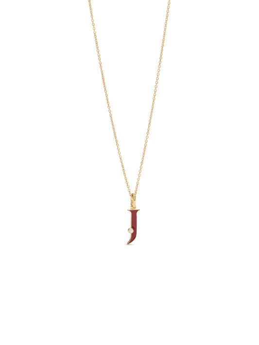 Letter J Pendant Necklace | auab3101