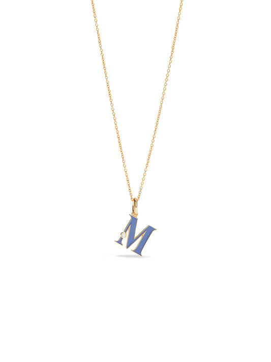 Letter M Pendant Necklace | auab3131