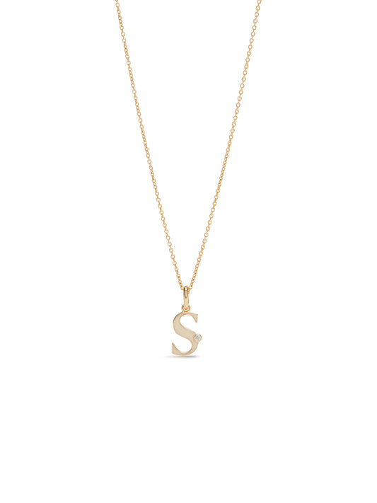 Letter S Pendant Necklace | auab3191