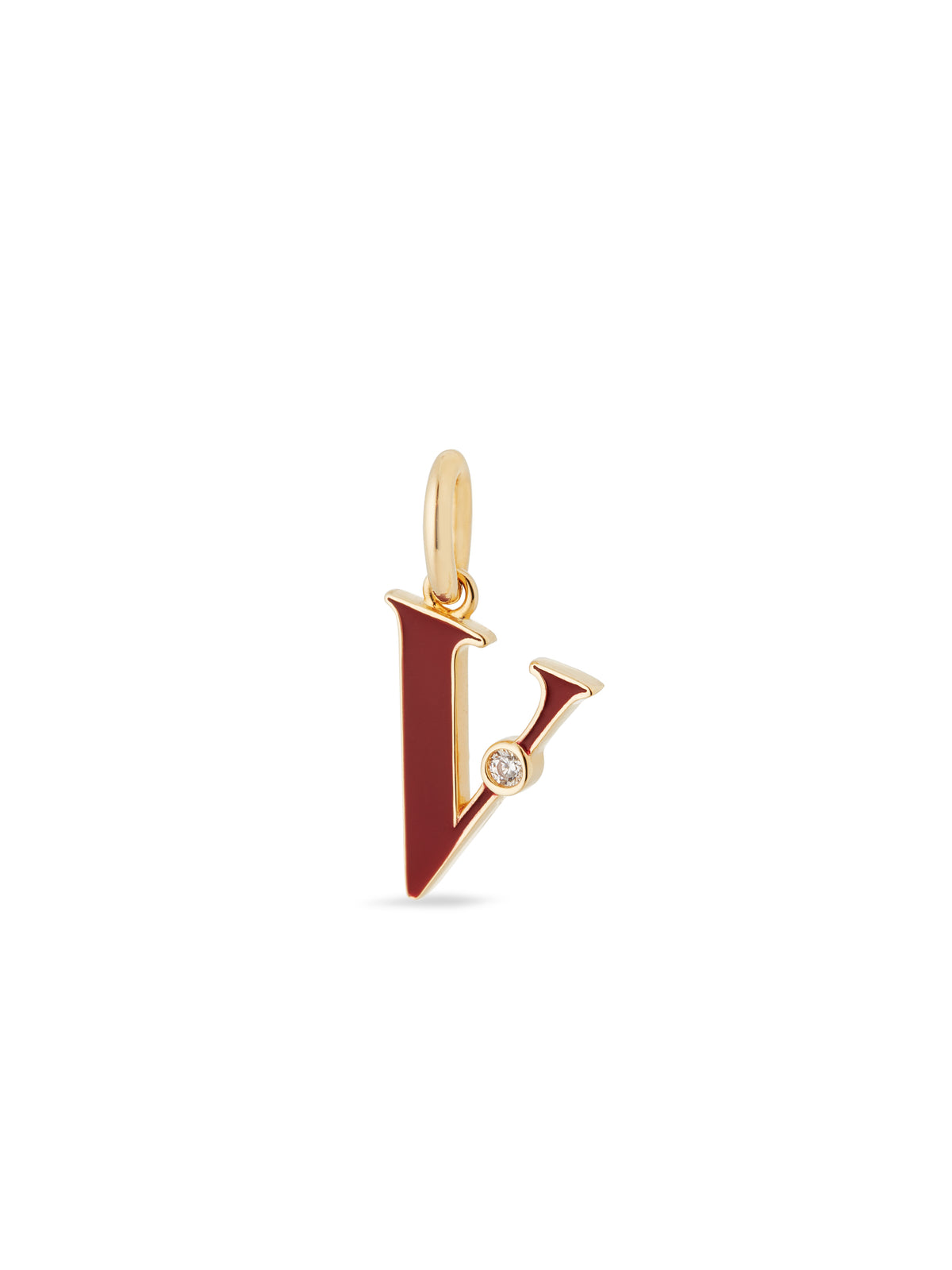 Letter V Pendant Necklace | auab3221
