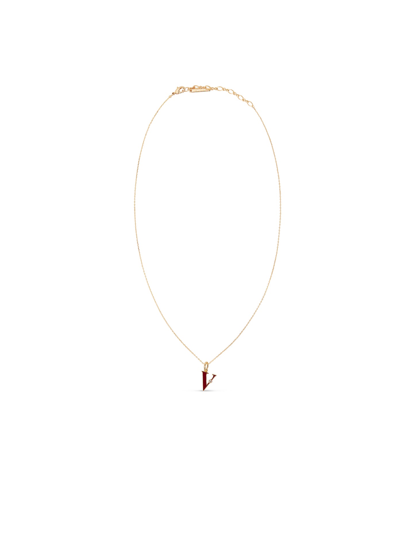 Letter V Pendant Necklace | auab3221