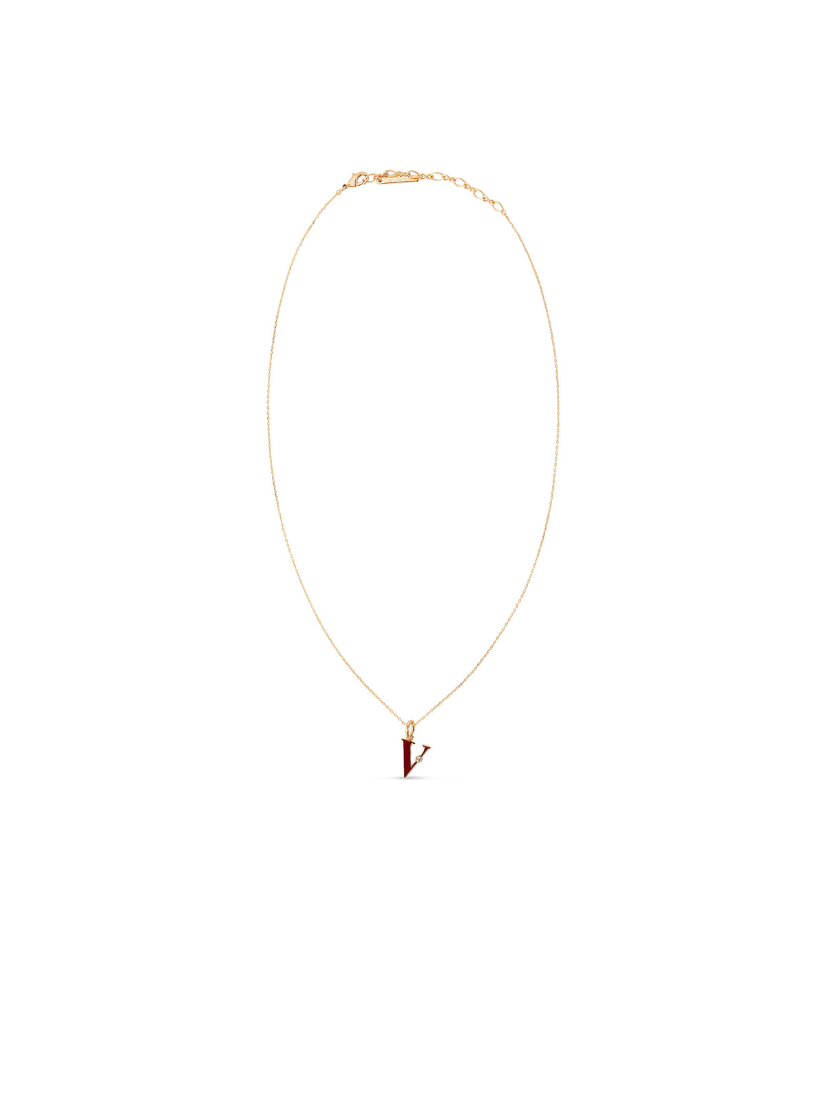 Letter V Pendant Necklace | auab3221