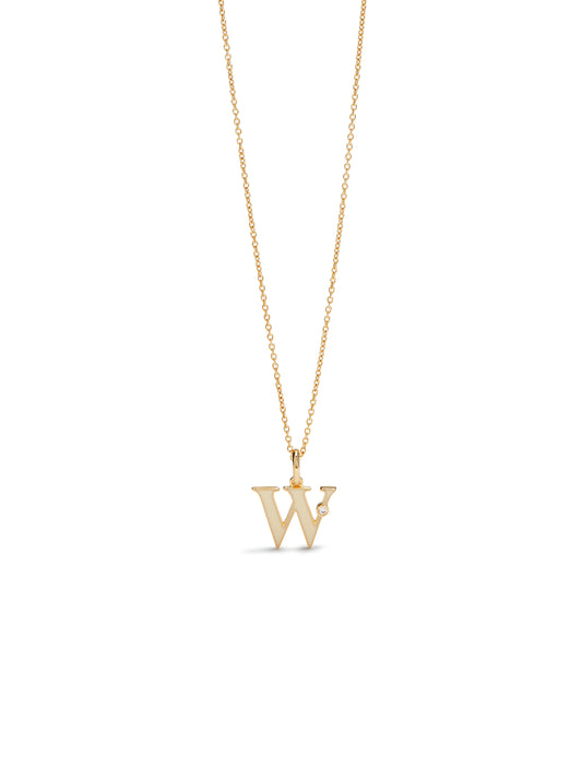 Letter W Pendant Necklace | auab3231