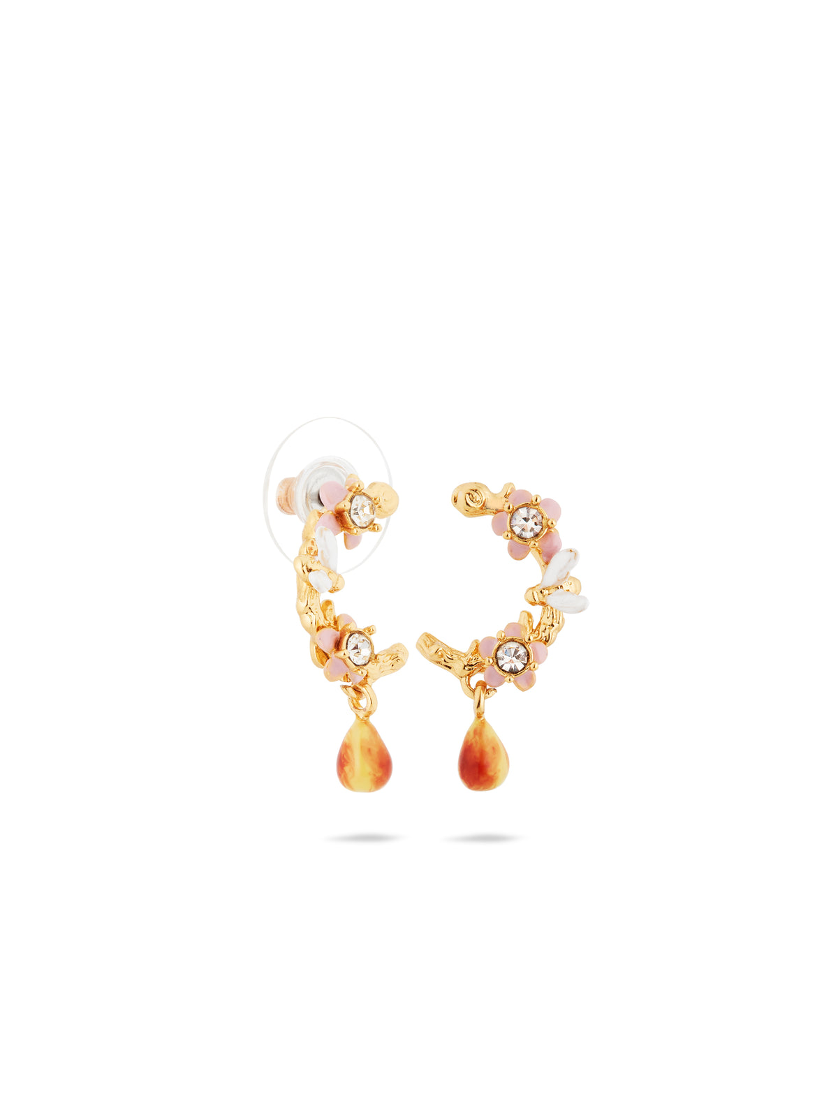 Apple Blossom, Pear And Bee Hoop Earrings | audc1041