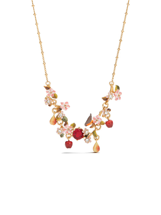 Apple, Robin And Apple Blossom Statement Necklace | audc3011