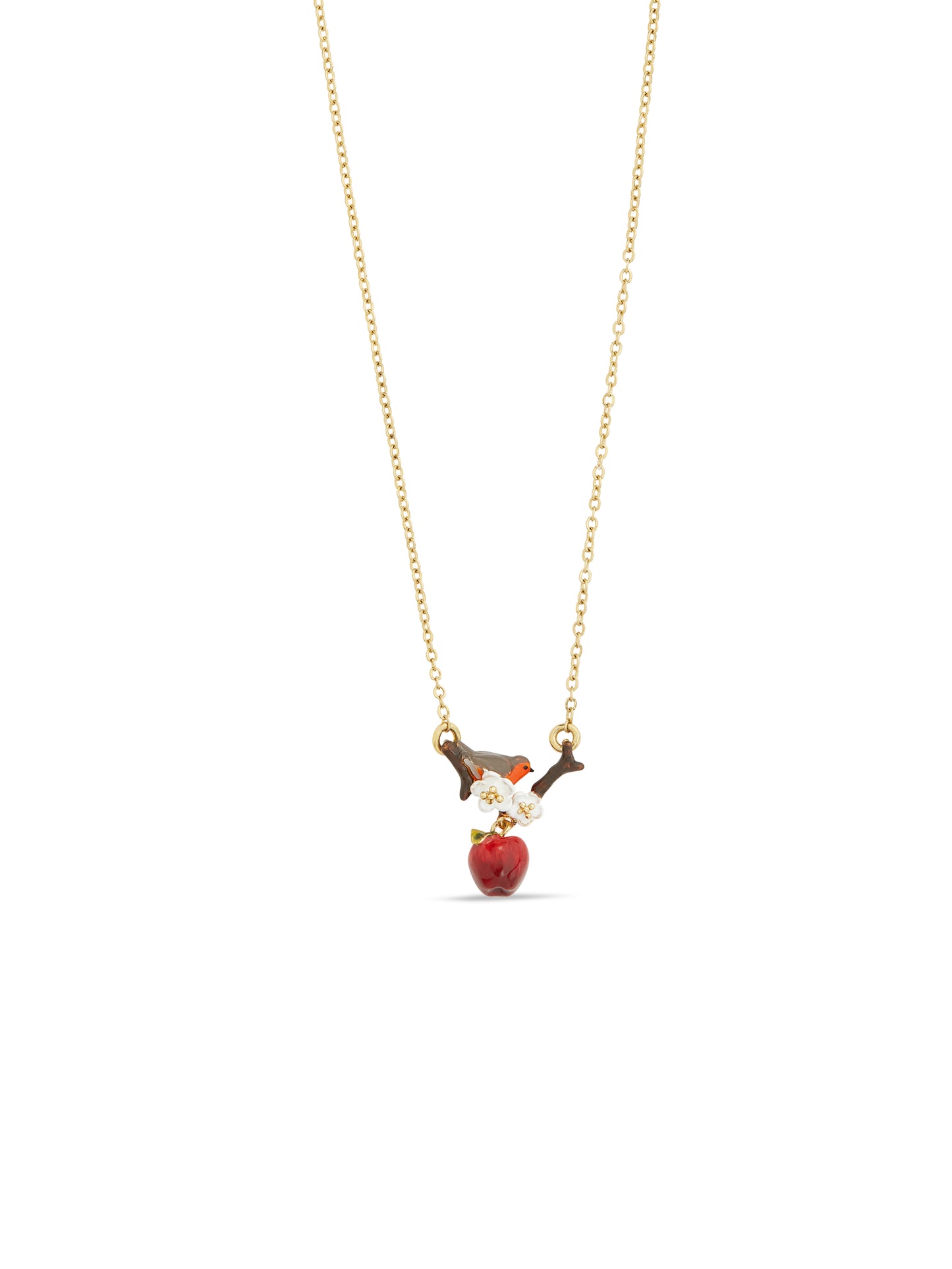 Robin And Apple Pendant Necklace | audc3021