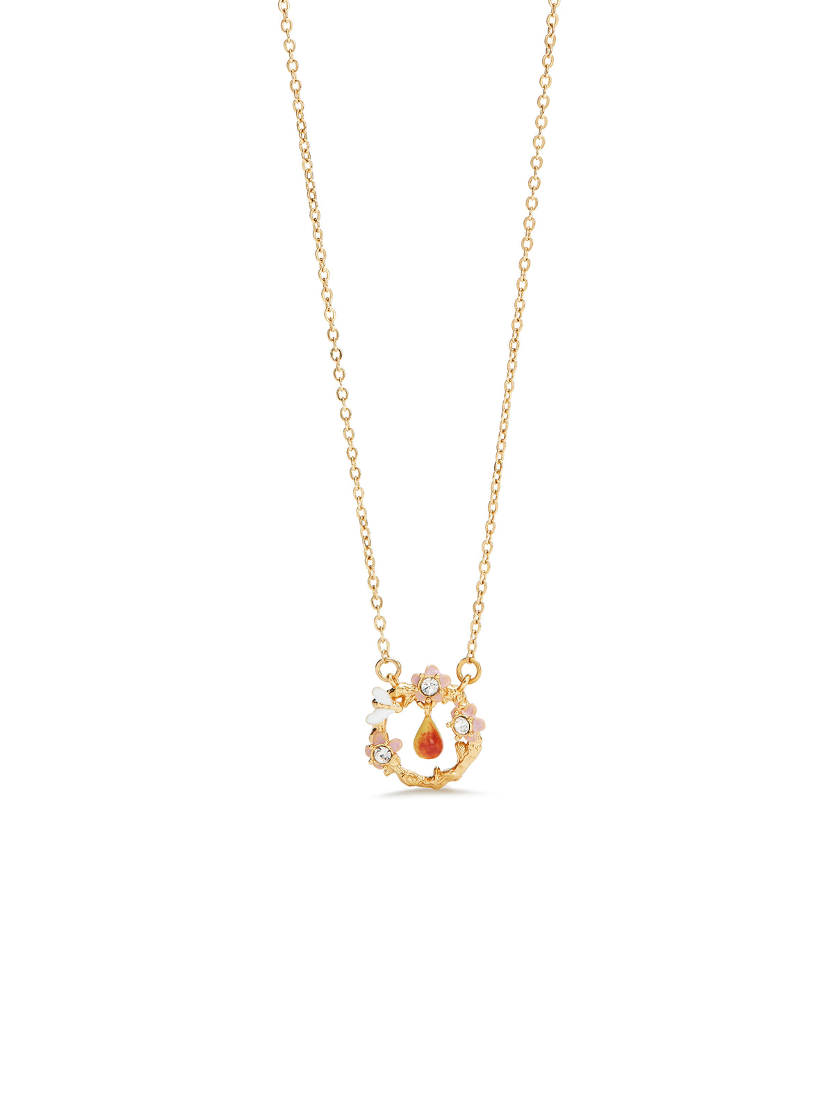 Apple Blossom, Pear And Bee Pendant Necklace | audc3031