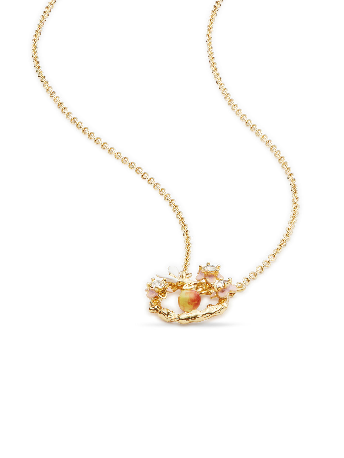 Apple Blossom, Pear And Bee Pendant Necklace | audc3031