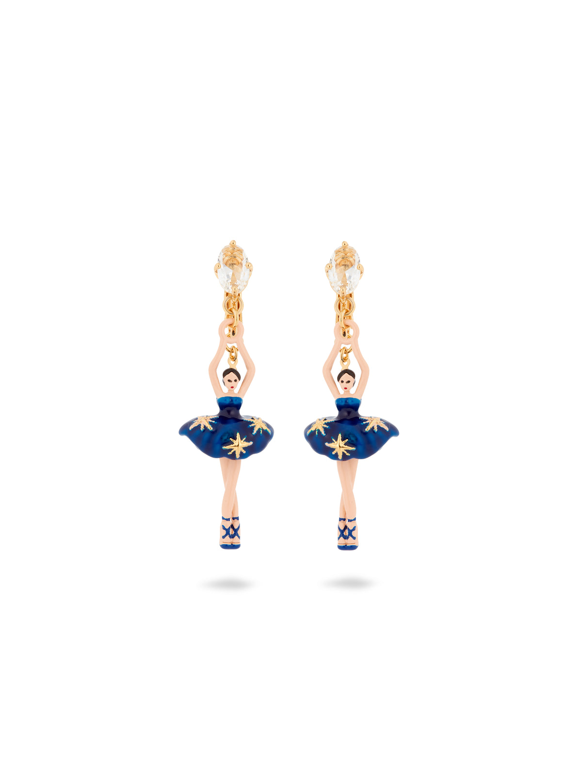 Midnight Blue Ballerina Tutu And Gold Stars Earrings | audd1151