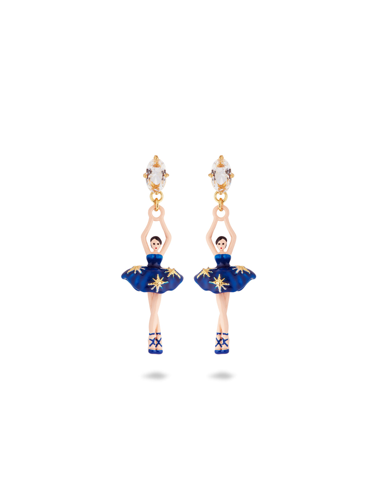 Midnight Blue Ballerina Tutu And Gold Stars Earrings | audd1151