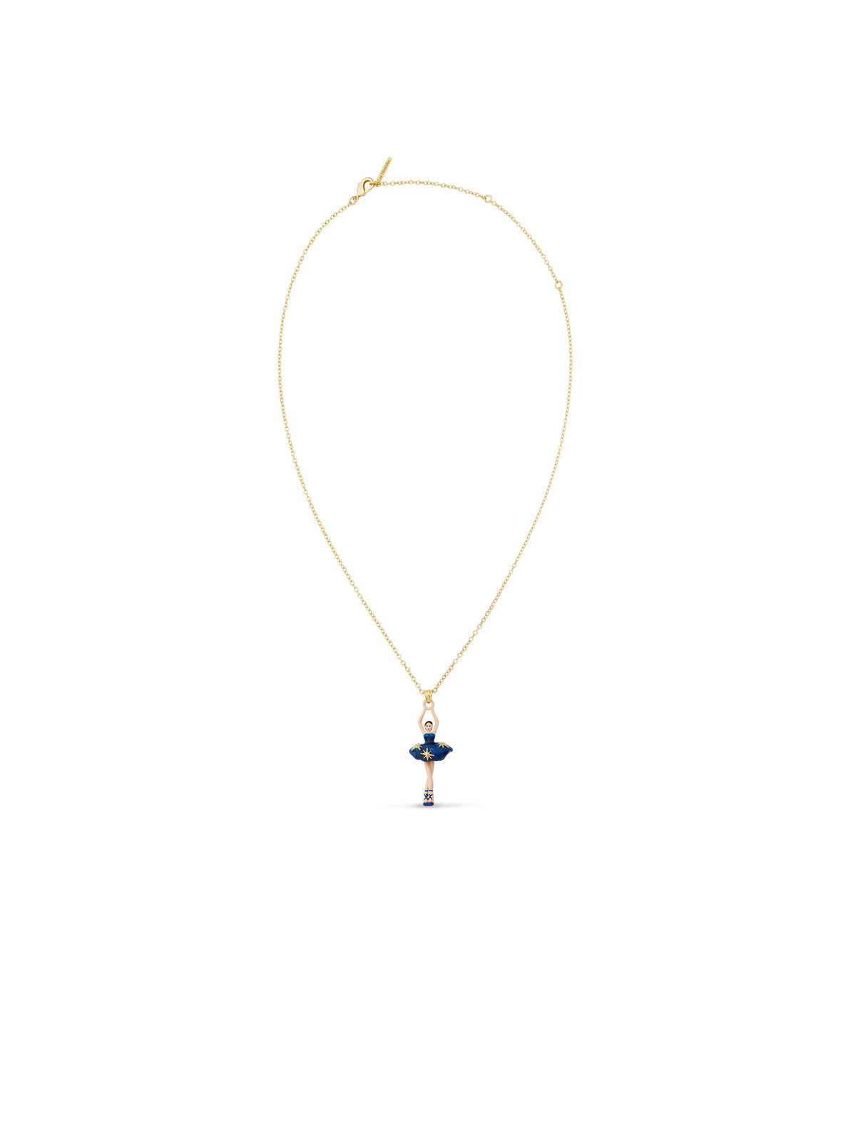 Midnight Blue Tutu Ballerina Necklace And Gold Stars | audd3591