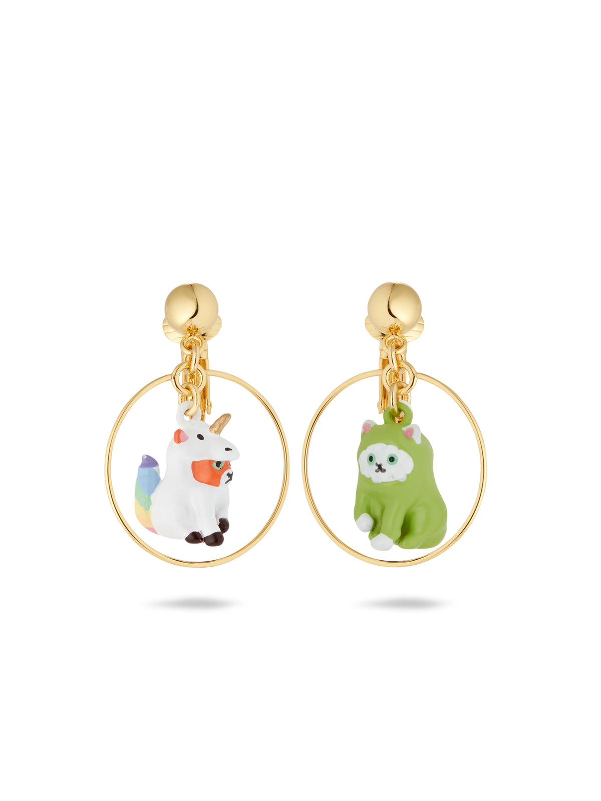 Asymmetrical Unicorn And Dinosaur Earrings | aufc1011