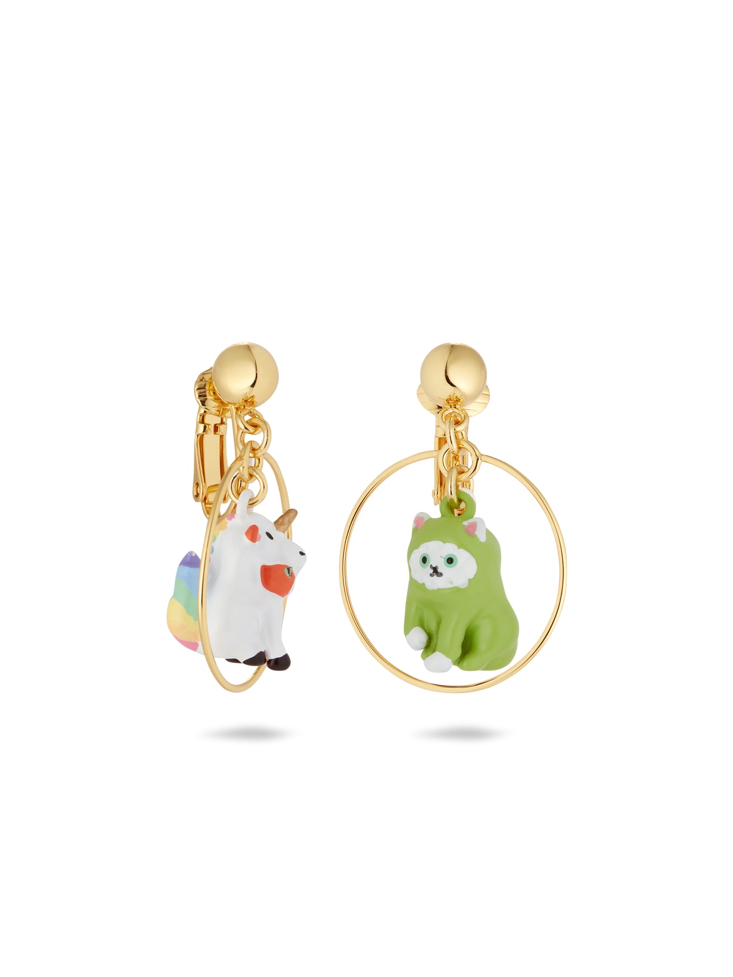 Asymmetrical Unicorn And Dinosaur Earrings | aufc1011