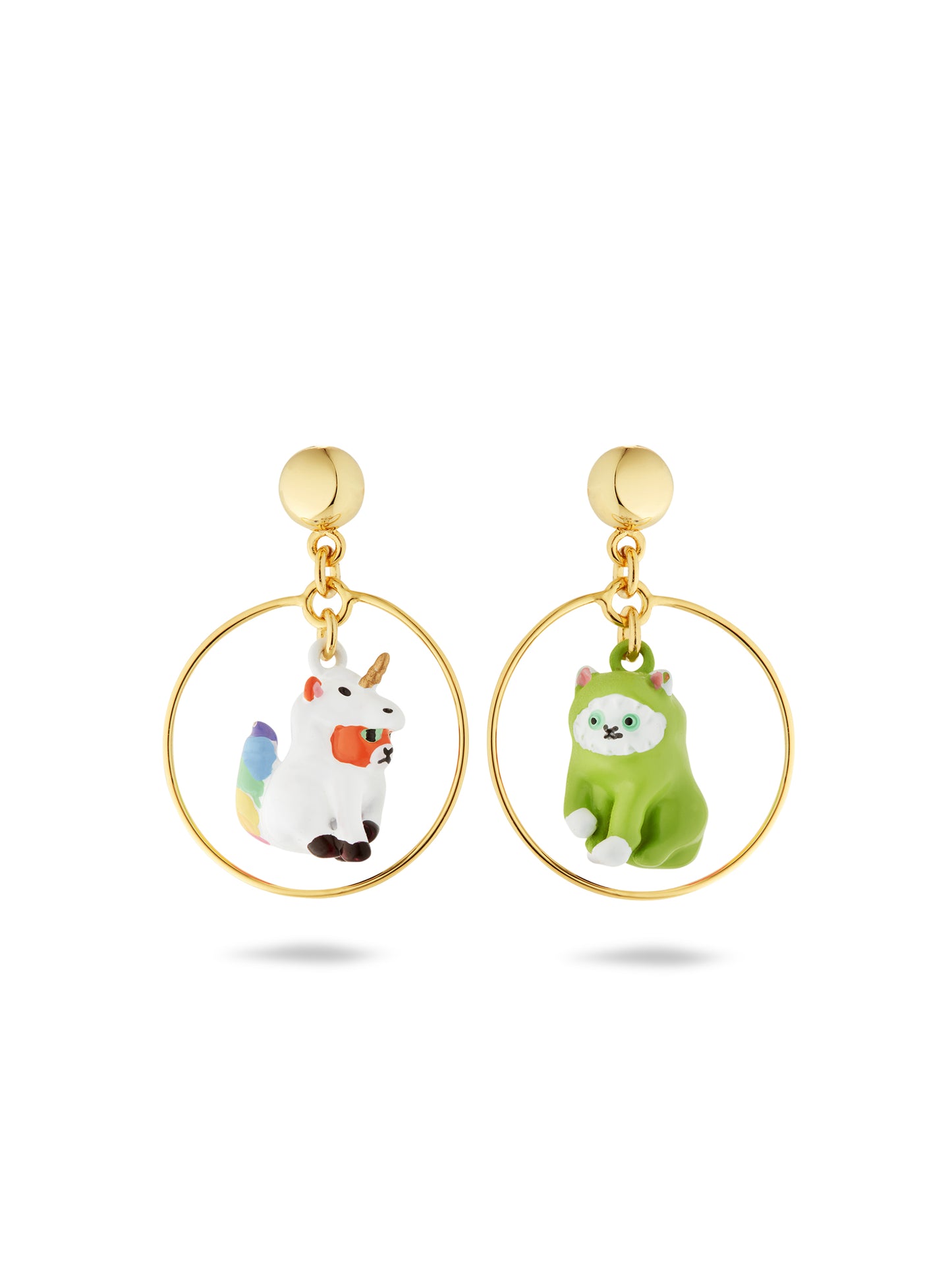 Asymmetrical Unicorn And Dinosaur Earrings | aufc1011