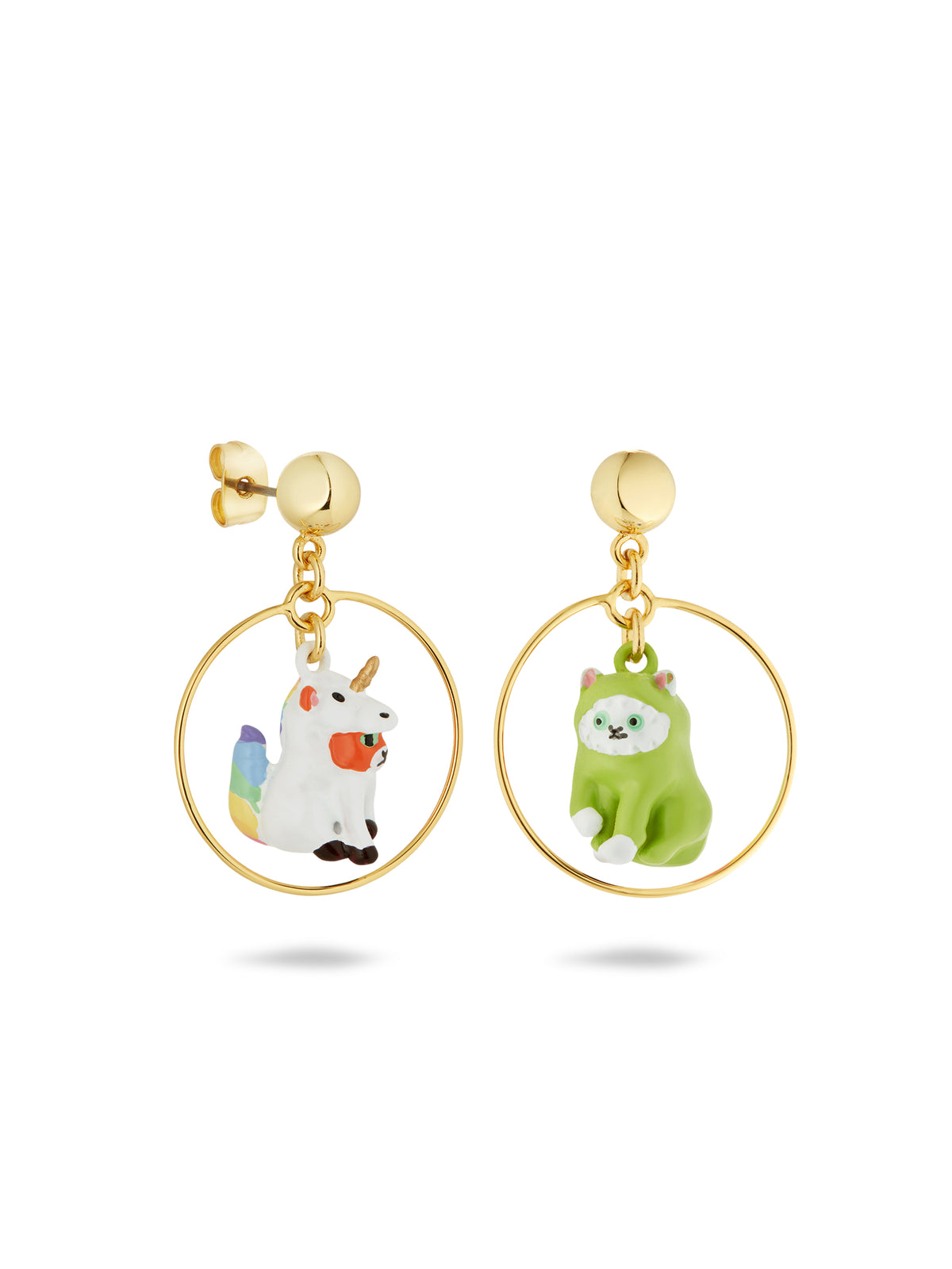 Asymmetrical Unicorn And Dinosaur Earrings | aufc1011