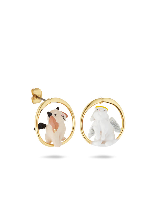 Asymmetrical Angel And Devil Earrings | aufc1021