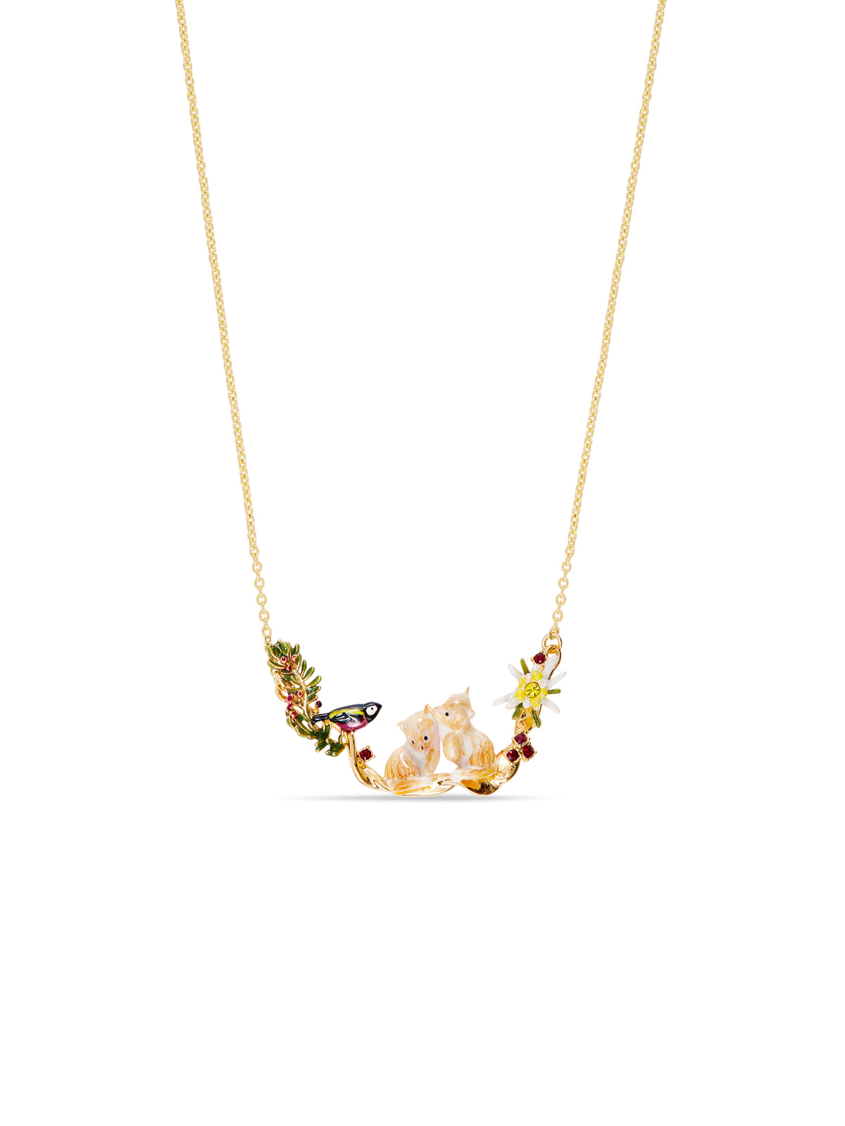 Arctic Fox Couple And Varied Tit Statement Necklace | aula3021