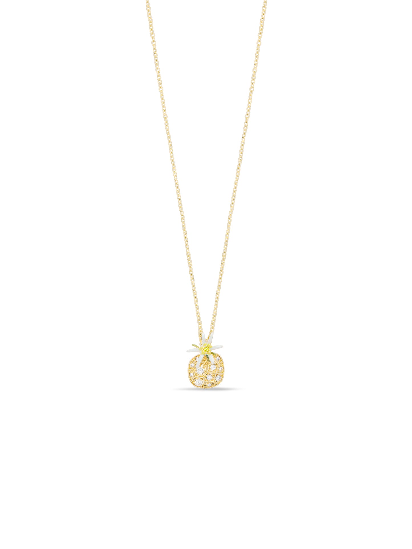 Edelweiss Flower And Cubic Zirconia Pendant Necklace