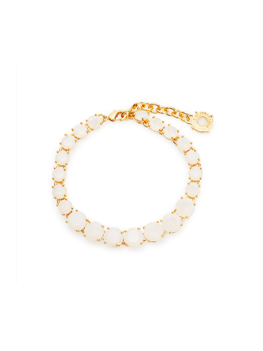 Luxury Opalescent White Diamantine Stone Single Row Bracelet