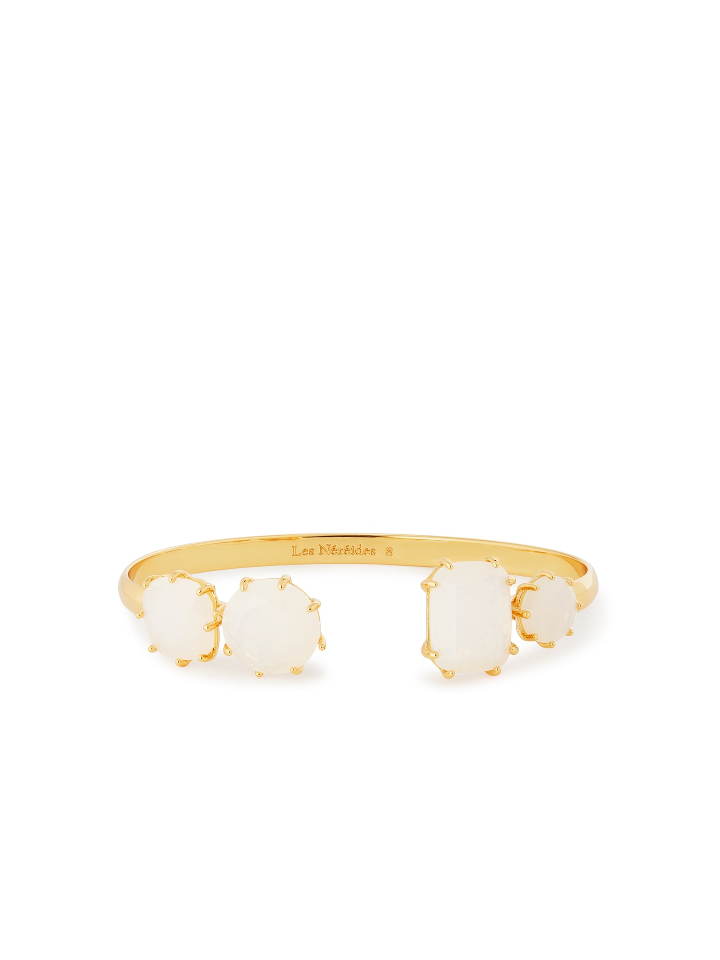 Opalescent White Diamantine Four-Stone Cuff Bracelet | auld2541