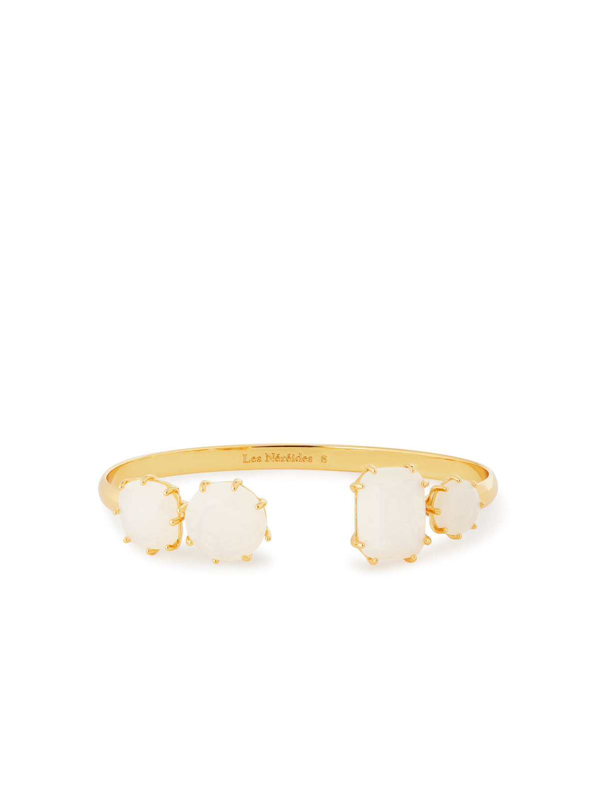 Opalescent White Diamantine Four-Stone Cuff Bracelet | auld2541