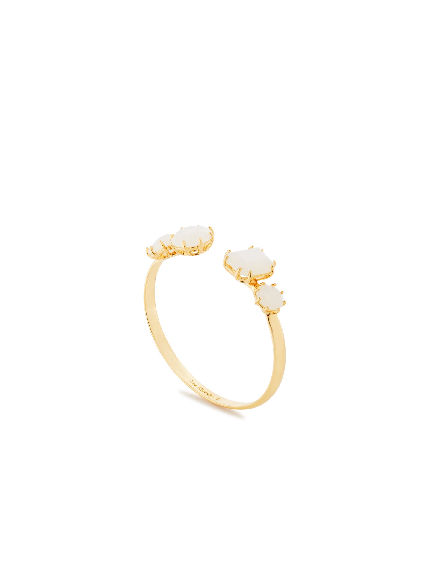Opalescent White Diamantine Four-Stone Cuff Bracelet | auld2541