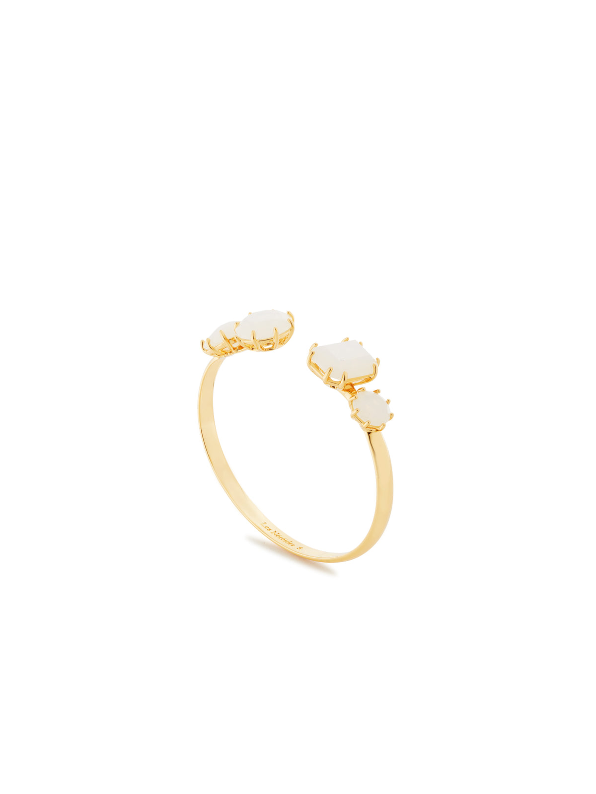 Opalescent White Diamantine Four-Stone Cuff Bracelet | auld2541