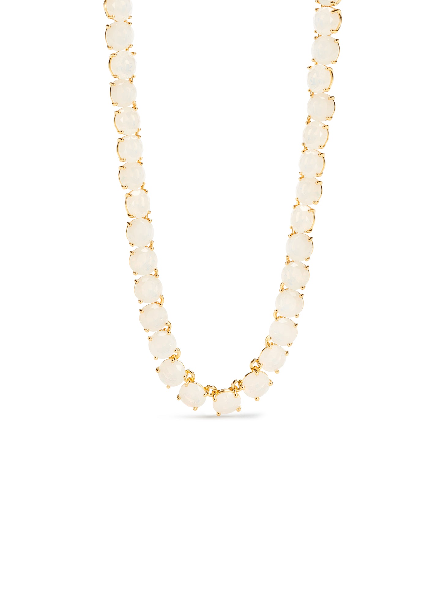 Opalescent White Diamantine Round Stone Choker Necklace | auld3321