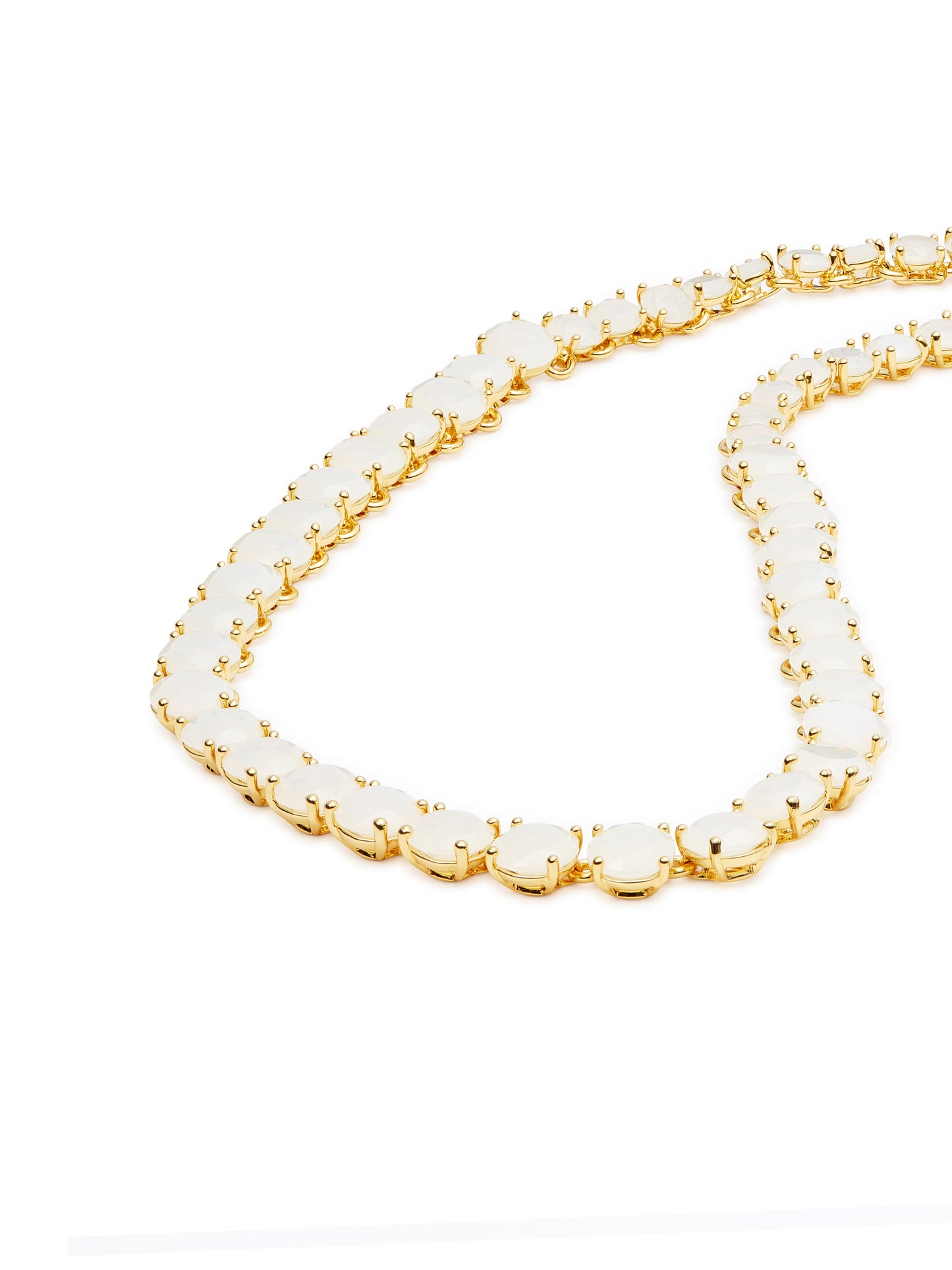 Opalescent White Diamantine Round Stone Choker Necklace | auld3321