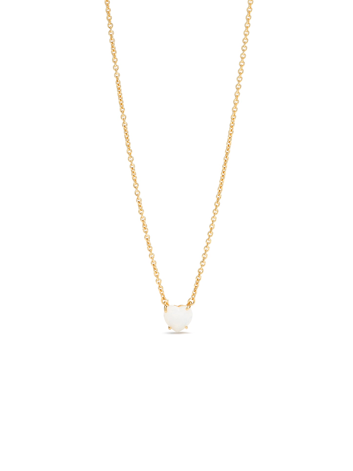 Opalescent White Diamantine Heart-Shaped Pendant Necklace | auld3531
