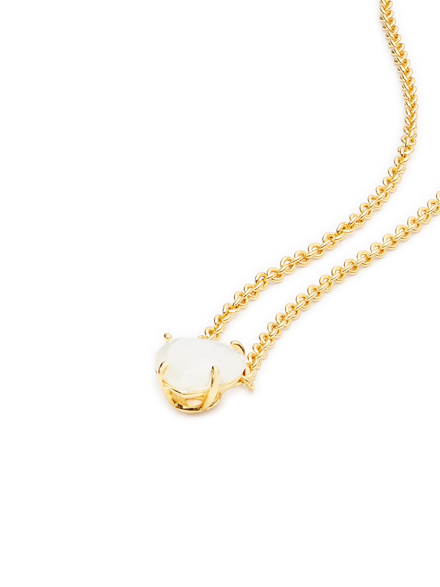 Opalescent White Diamantine Heart-Shaped Pendant Necklace | auld3531