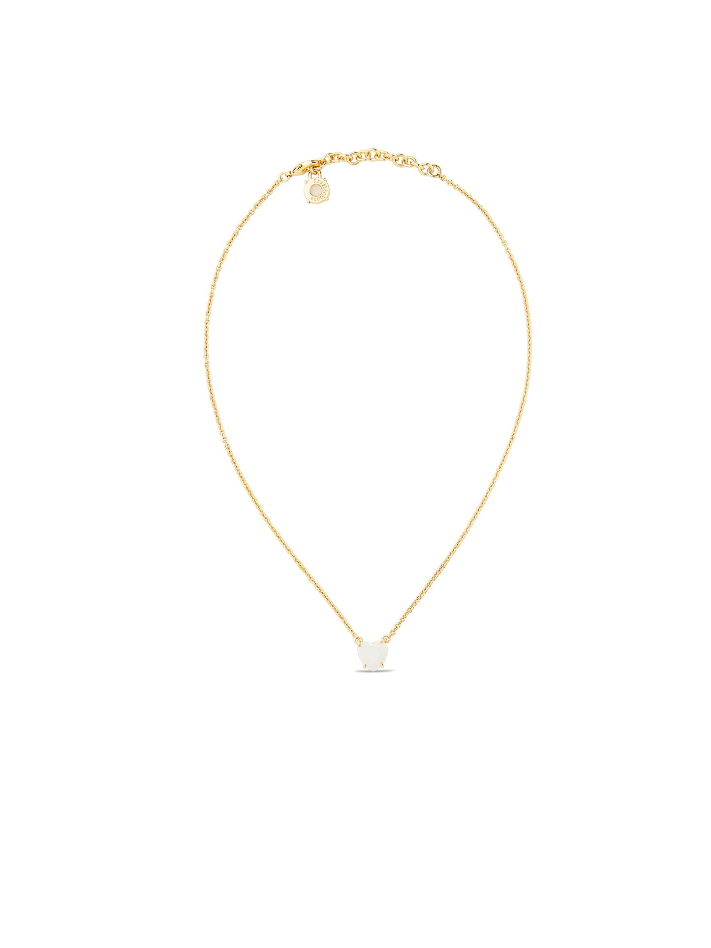 Opalescent White Diamantine Heart-Shaped Pendant Necklace | auld3531