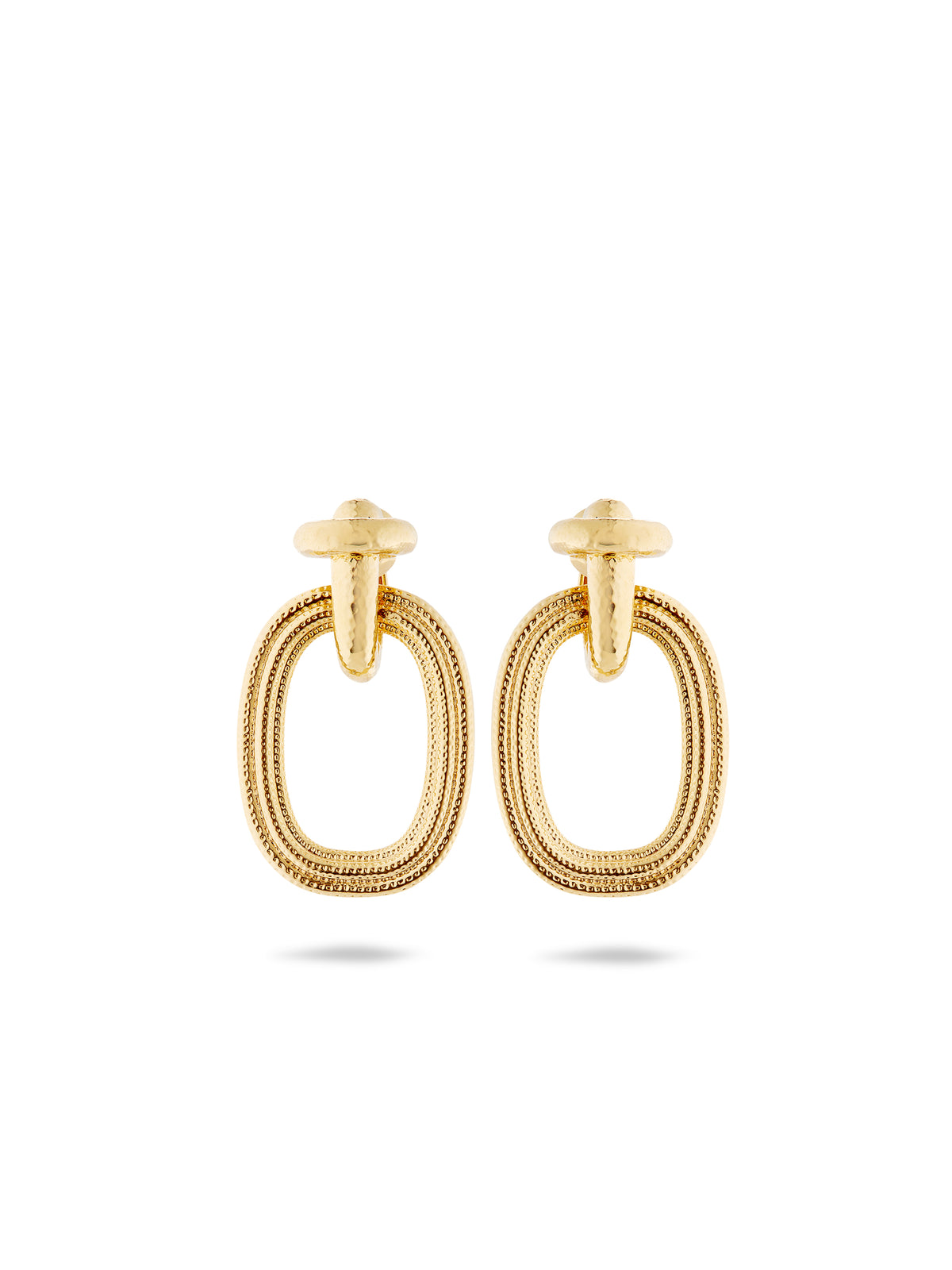 Gold Duo Of Textures Earrings | aunb1031
