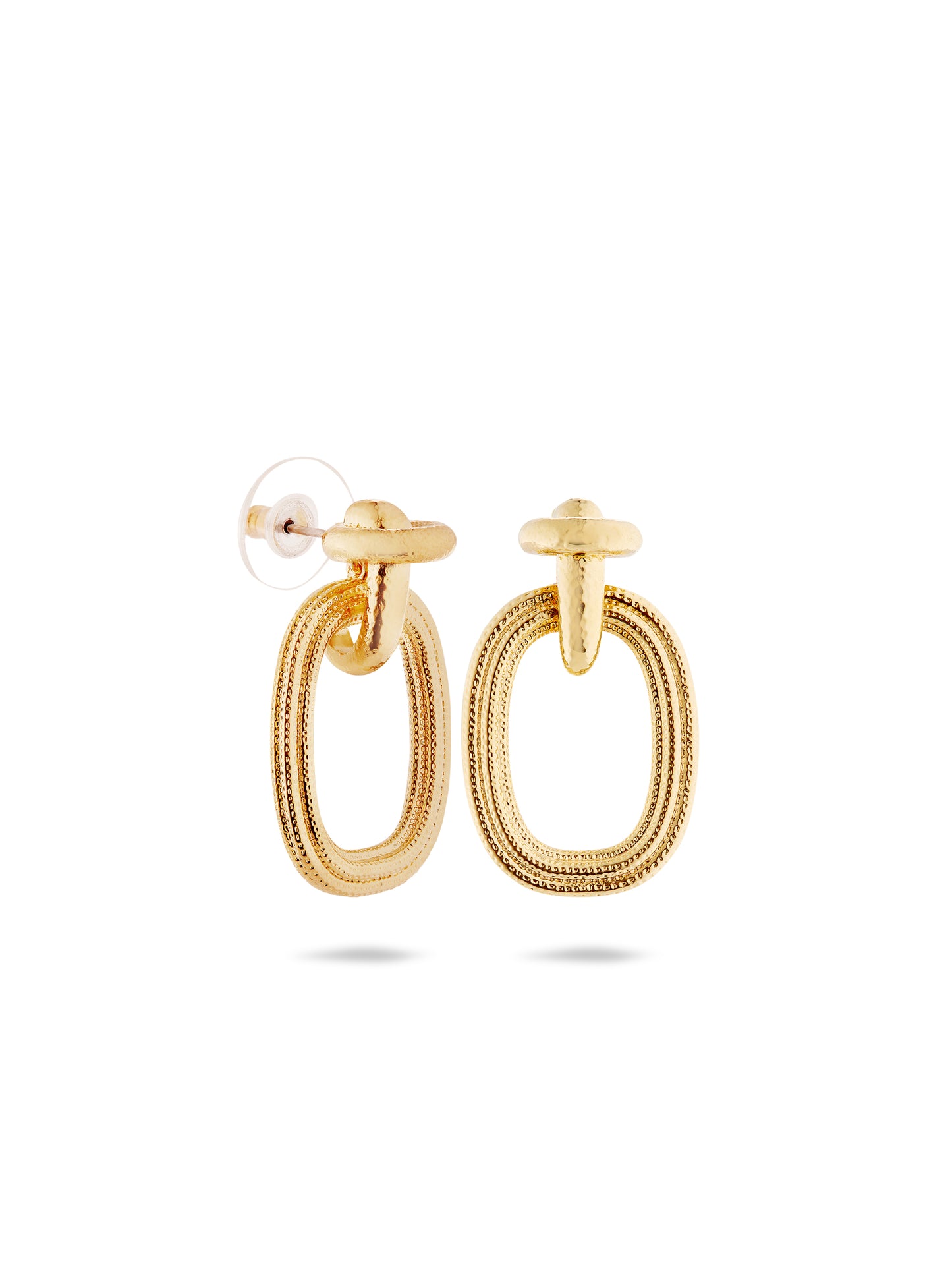 Gold Duo Of Textures Earrings