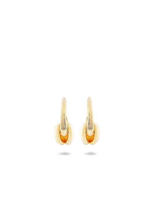 Gold And Faceted Crystal Hoop Earrings