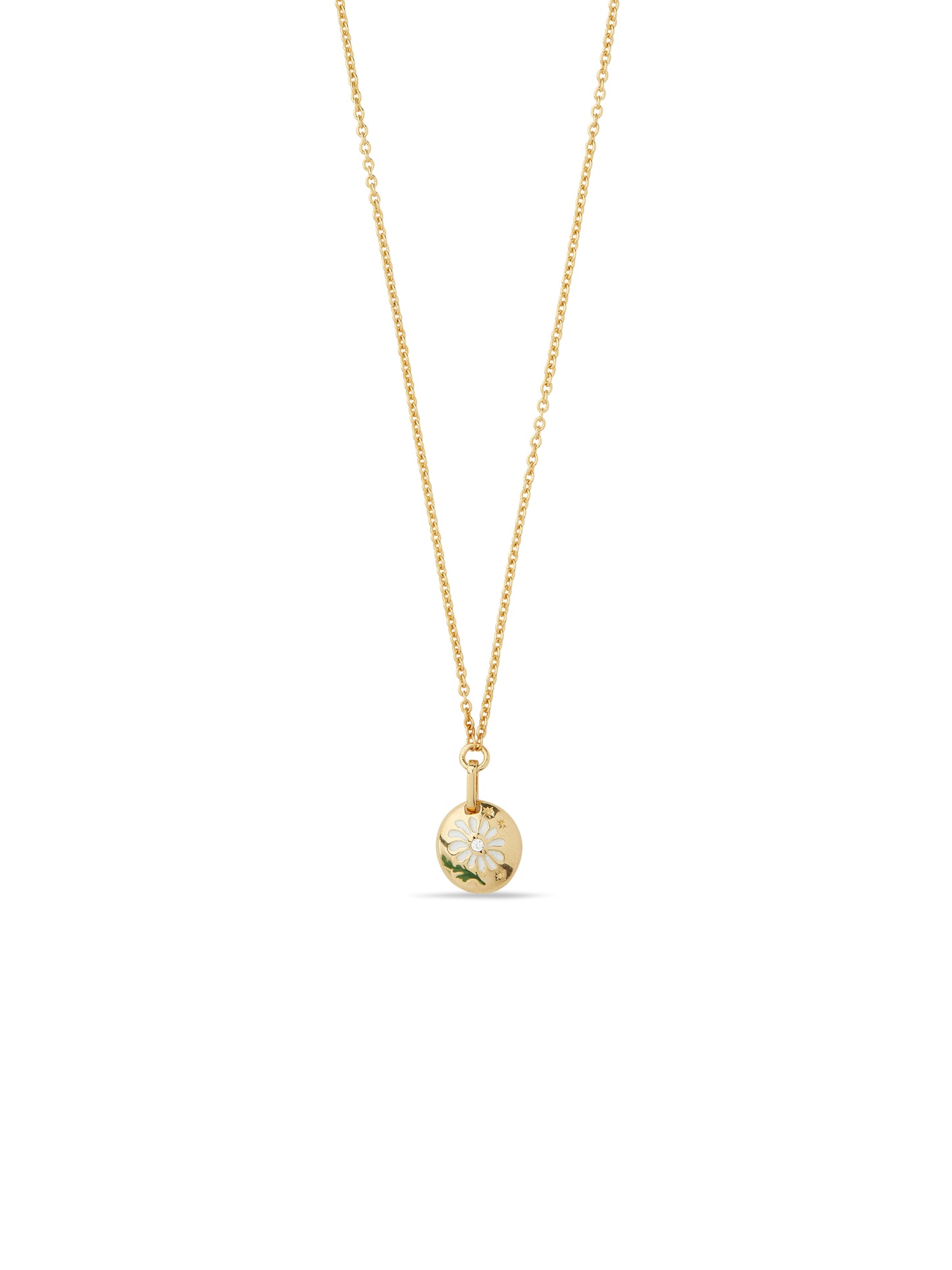 Daisy Flower And Medallion Pendant Necklace | aups3011