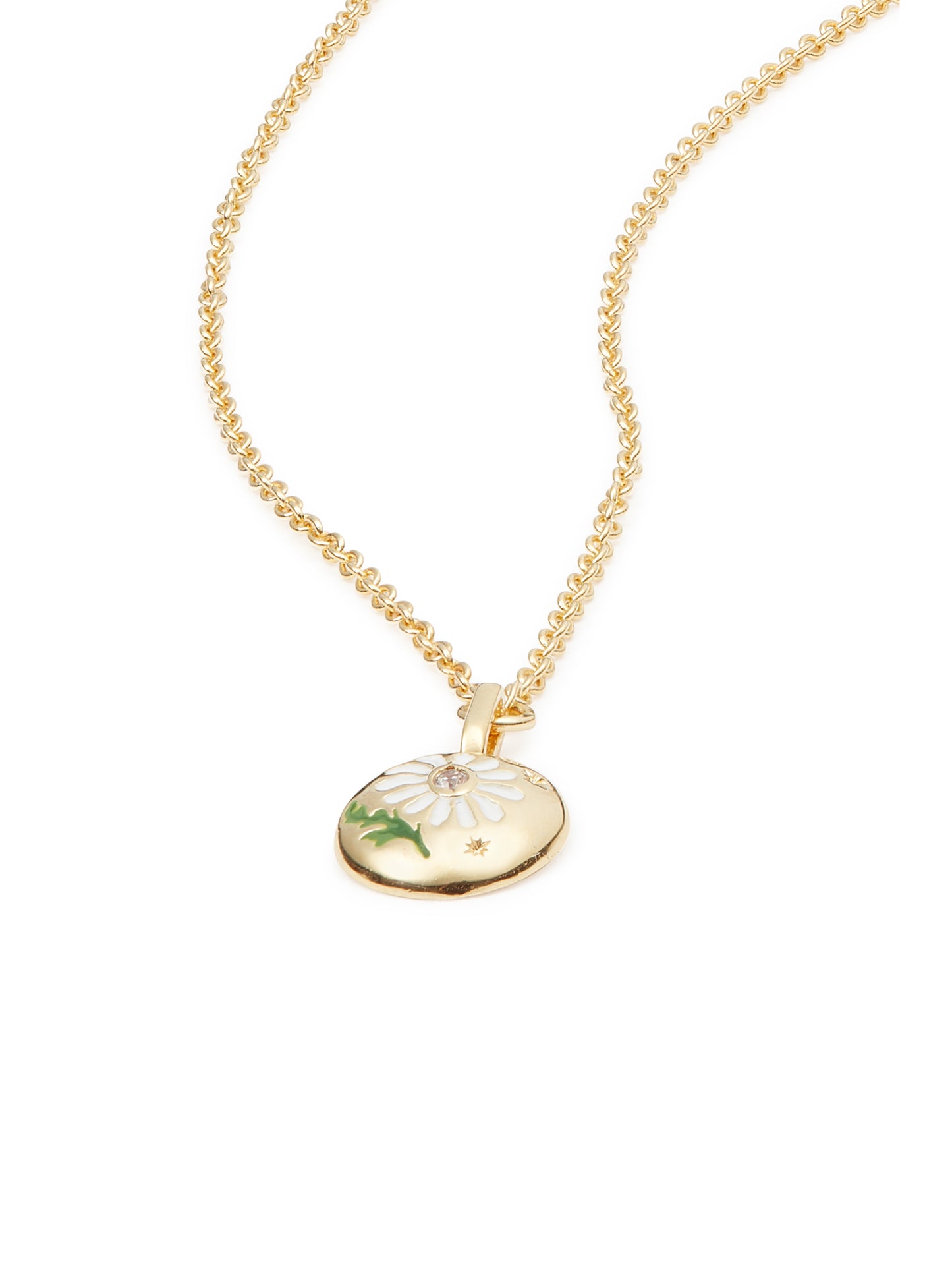 Daisy Flower And Medallion Pendant Necklace | aups3011
