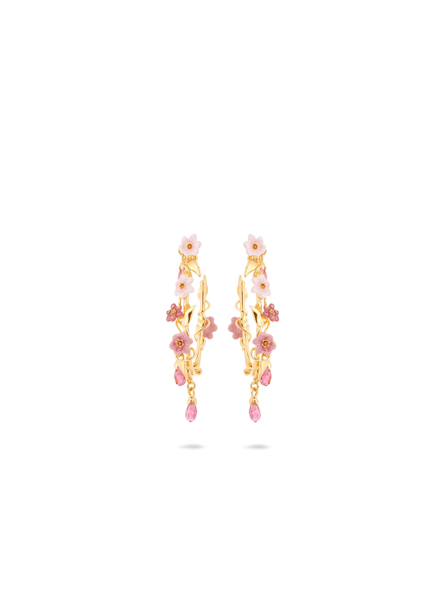 Pink Jasmine Flower Hoop Earrings | ausp1061