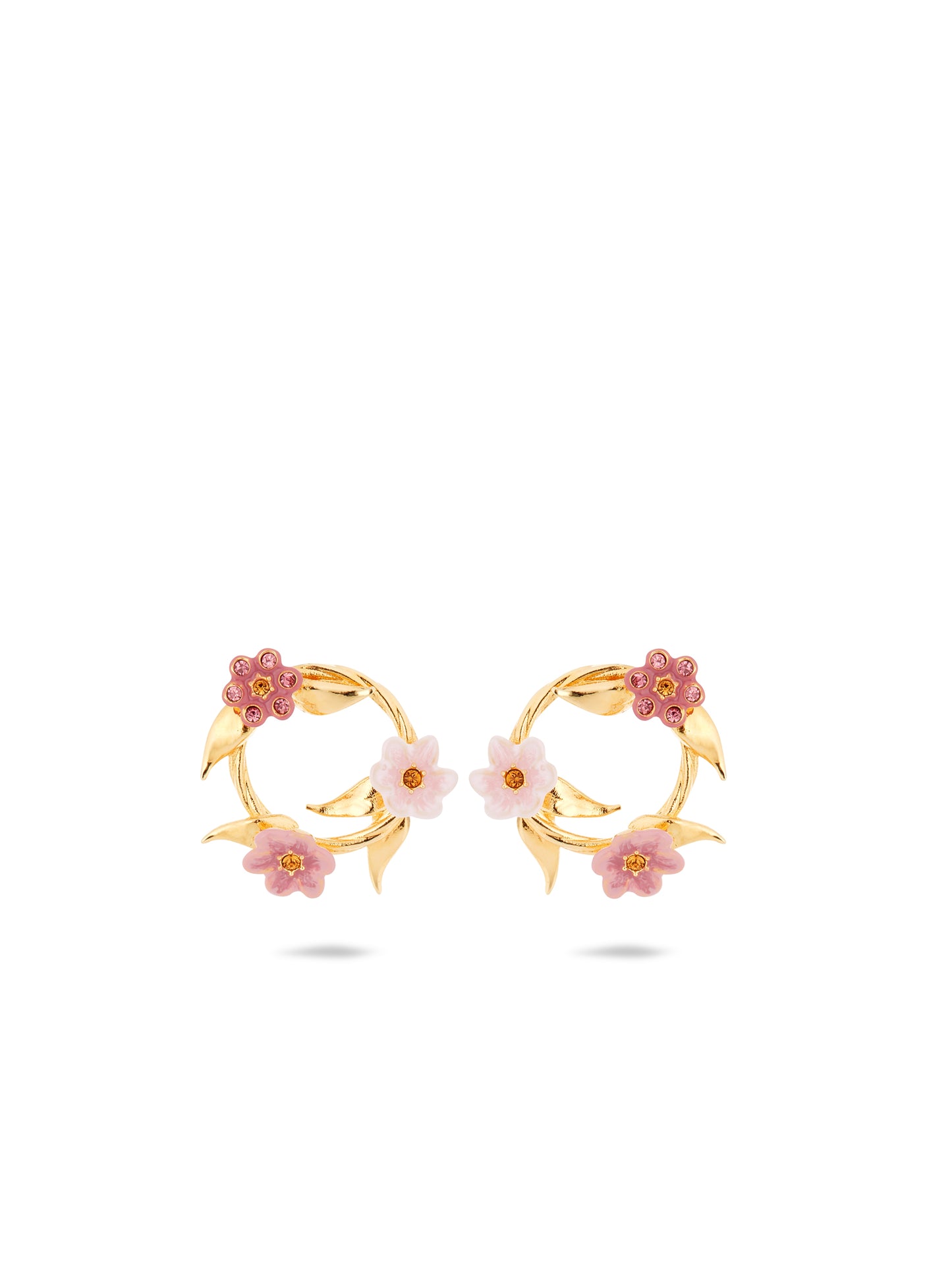 Pink Jasmine Flower Crown Earrings | ausp1081