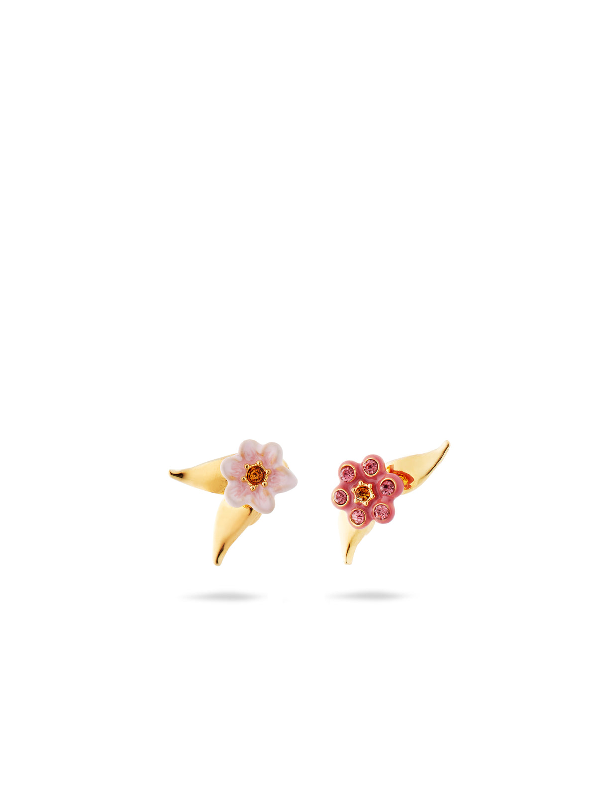 Asymmetrical Pink Jasmine Flower Earrings | ausp1091