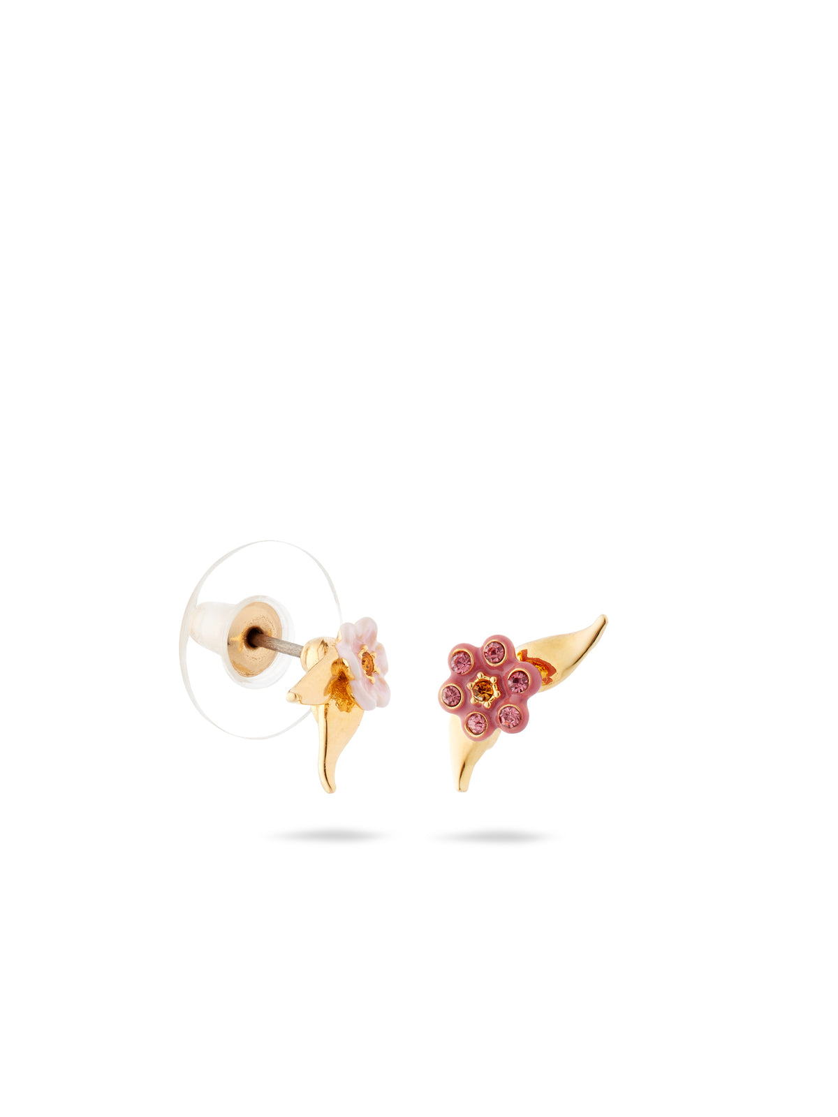 Asymmetrical Pink Jasmine Flower Earrings | ausp1091